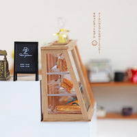 Wooden Dollhouse Accessory Narrow Mini Cake Cabinet Trapezoid Display Shelf M168
