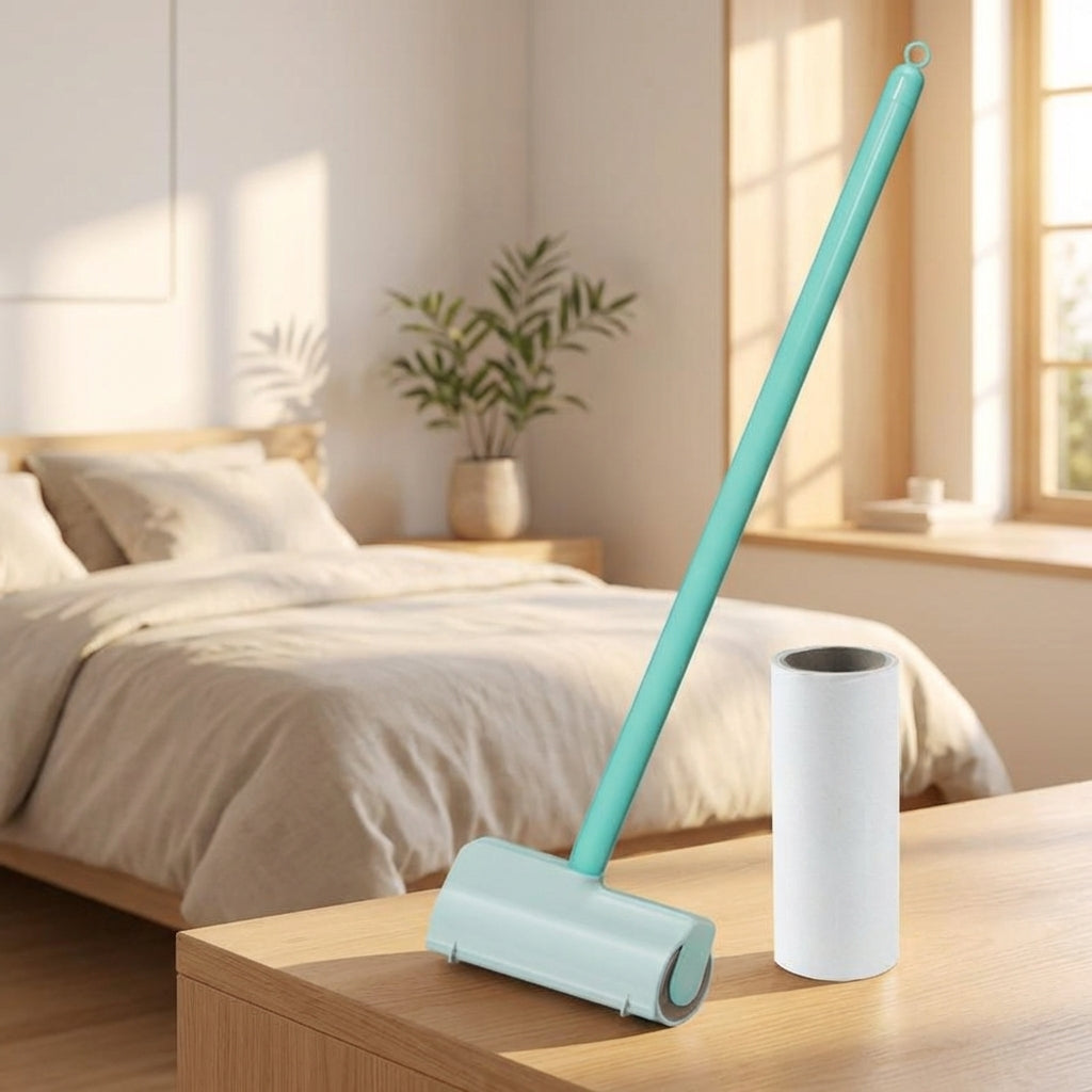 Carpet Cleaner and Floor Cleaner with Detachable Handle, Extra Sticky Lint Roller for Pet Hair Remover, Hair Dust Sticky Roller, 2-Pack Set