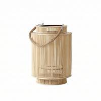 Lantern Candleholder with Rope Weave Cylindrical Decor Nautical for Homestay