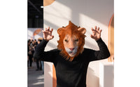 Realistic Lion Mask Full-Face Lion Head Mask Breathable Tear-Resistant for Halloween