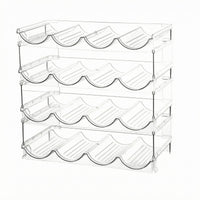 Stackable Water Bottle Organizer Wave-Shaped Stackable Bottle Rack Transparent