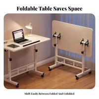 Multifunctional Adjustable Bedside Table Multi-Functional Mobile Laptop Stand Space-Saving for Seniors, Dorm Room, Home Away Ice