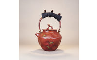 Copper Kettle with Lid Traditional Tea Kettle with Wrapped Handle Retro Vessel for Collectors, Tabletop Serving