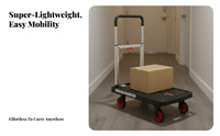 Space Saving Flatbed Hand Truck Quiet Wheels Foldable Platform Truck Multipurpose Flatbed Moving Trolley Heavy Duty for Warehouse Workers, Delivery Drivers, Stockroom, Workshop, Garage, Shopping