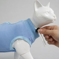 Cat Recovery Suit with Ties, Super Elastic Modal Neuter Suit, Thin Spay Suit and Anti-Lick Shirt, Comfortable Kitten Post Surgery Wound Care