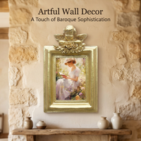 Resin Photo Decor Set, Antique Baroque Photo Frame Decor, European Retro Aesthetic Wall Hanging, Dec - Image 4