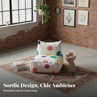 Spotted Pattern Lounge Chair Nordic Design Giant Soft Lounger Snug Machine Creclineable Cover for Bedroom, Perusing Nook