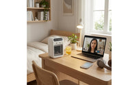 White Mini Desktop Air Cooler Rechargeable Desktop Air Cooler Compact Portable Mist Fan 2-Speed for Desk