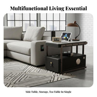 Multi-Functional Smart End Table Modern Design Household Furniture With Storage Drawer Nightstand space-saving for Homeowners, technology aficionados, Living Room, Apartment, Bedroom, Office
