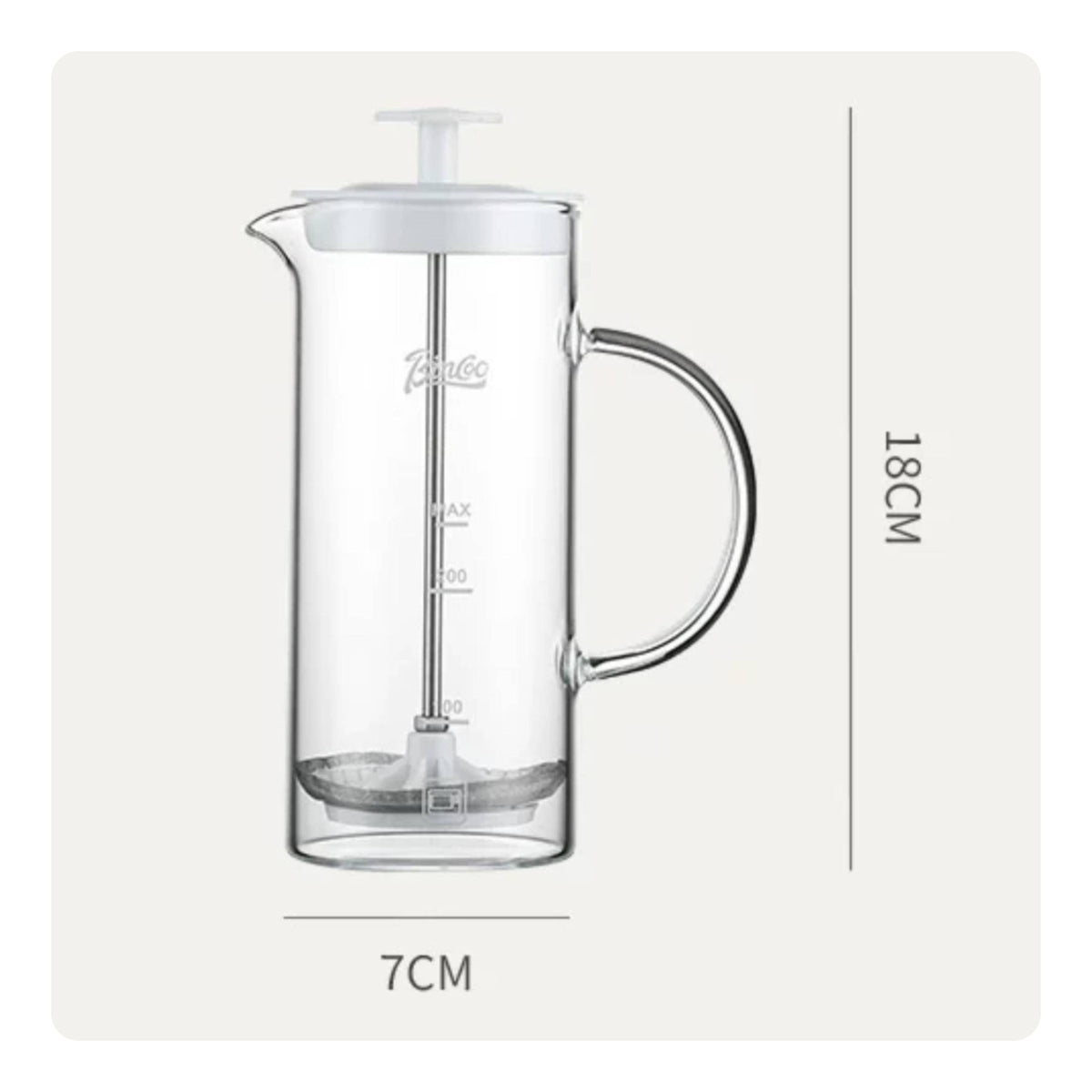 Glass Milk Frother Simple Design Latte Art Pitcher Heat Resistant