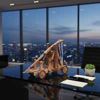 DIY Counterweight-Powered Trebuchet Kit Retro Design for Desk Decoration