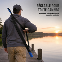 Fishing Rod Carrier Bag with Shoulder Strap and Fastener Tape, Portable Lure Rod Protective Cover
