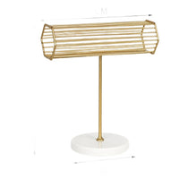 Gold Metal Jewelry Display Stand with Marble Base for Bracelets, Necklaces, Earrings