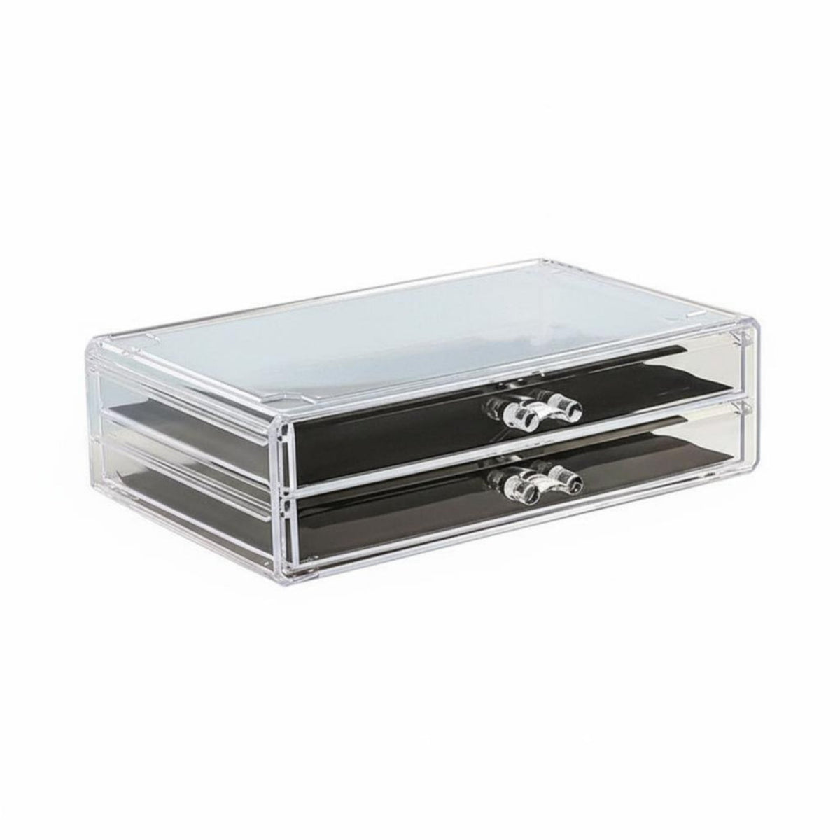 Clear Makeup Case with Drawers particle-resistantresistant 3-Tier Clear Drawer unit for Dorm Room