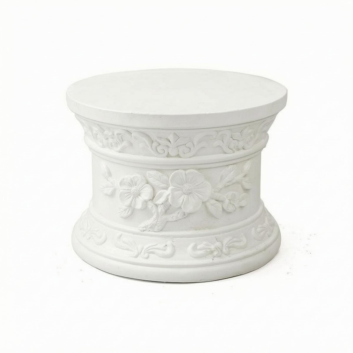 Roman Column Planter Carved Relief Pedestal Planter Pot Ornamental Detailing Ornate Flower Pot for Courtyard