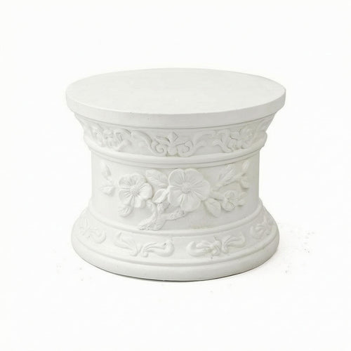 Roman Column Planter Carved Relief Pedestal Planter Pot Ornamental Detailing Ornate Flower Pot for Courtyard