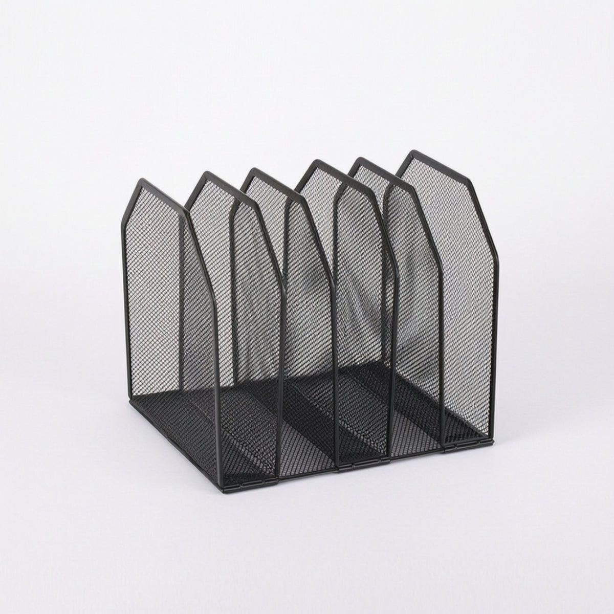 Detachable Upright Mesh Desktop Organizer Compact Desktop File Organizer with 5 Sections Stable File Holder with Five Slots Reinforced for Workstation