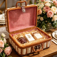 Rattan Suitcase Storage Box Top Handle Suitcase-Style Storage Box Rigid