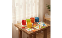 Developmental Sorting Toy with Cups Geometric Color and Shape Sorter Colorful Wooden Sorting Toy Fine Motor for Toddlers, Preschoolers, Classroom, Homeschool, Playroom