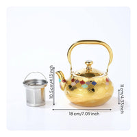 Teapot with Stainless Steel Infuser Patterned Teapot with Infuser Removable Tea Maker for Hosts