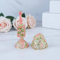 Enamel Flower Lamp Box Gift Idea Home Decor Handmade Design for Dressing Table