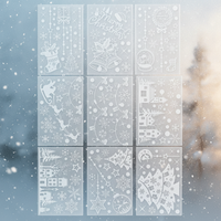 Christmas Static Window Clings - Santa, Snowman, Reindeer Decals for Holiday Decoration