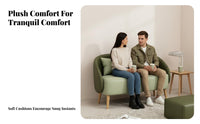 Curved Rear Loveseat Hardwood Wood Frame Business-Grade Seating High-Resilience Foam Padding Ergonomic Design