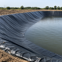 HDPE Geomembrane Pond Liner, Waterproof Sealing Membrane for Aquaculture, Black Liner 2-7m Width, Robust Sealing