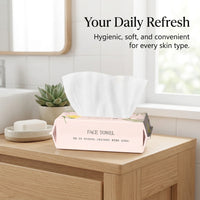 Facial Towel 60 Count, Extra Thick Face Cleansing Cloth for Makeup Removal Pattern Single Layer Dry Wipes for Baby and Adults, Soft