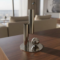 Metal Tube Vase Minimalist Design Stainless Steel Vase Stable Base Home Decor for Living Room, Dining Table