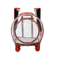 Rolling Pet Carrier Transparent Pet Carrier with Wheels Ventilated for Small Dogs, Outings