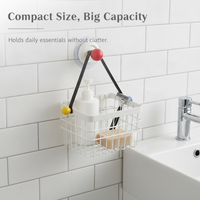 Suction Cup Wall-Mounted Facial Tissue Dispenser Basket for Bathroom