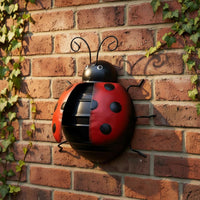 3 Pieces Ladybug Wall Decor Handmade Look Metal Ladybug Wall Decor Hand-Painted