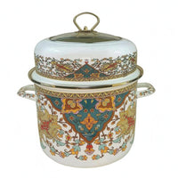 Enamel Steaming Pot All Cooktop Compatible Steaming Pot holderCool Handles Cooking Cookware