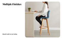 Rotating Bar Stool with Spine Supportrest Footrest Included Counter Chair Stable Base Vintage Design for Homeowners, Bistro