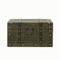 Storage Trunk with Hinged Lid Vintage-Style Wooden Trunk Antiqueinfluenced