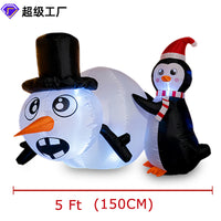 LED Penguin and Snowman Inflatable Christmas Decoration for Outdoor