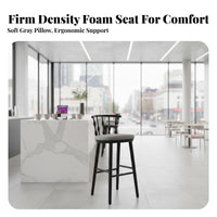 High Stool with Backrest Vintage Design Counter Chair Minimalist Design Integrated Footrest for Adults, Restaurant, Cafe