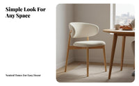 Upholstered Minimalist Chair Nordic and Design Armless Upholstered Dining Chair Space-Saving Ergonomic Design for Residents