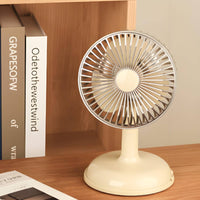 Retro Desk Fan Adjustable Angle Rechargeable Table Fan for Office