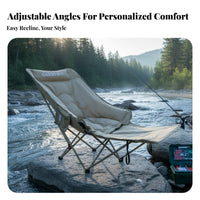 Highsupport Moon Chair sturdy Duty Folding Lounger Integrated drink Holder for Adults