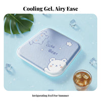 Breathable Cooling Office Chair Pad Washable Cover Gel Seat Cushion Non-Slip Base for Wheelchair Users Women, Car, Home, Dorm Room