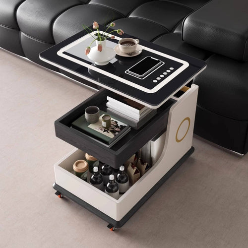 Rolling C-Table Height Adjustable Mobile Cart Multi-Functional With casters for Seniors, Students, Bedroom, Home Office