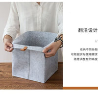 【翻沿设计】桌面毛毡收纳筐零食玩具杂物多功能毛毡收纳盒收纳篮