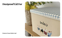 Collapsible Cartoon Print Cube with Lid Foldable Design Collapsible Lidded Box