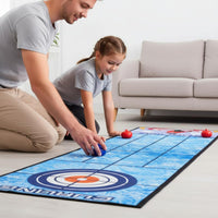 Parent-Child Interaction Portable Soccer Game Mat Family Fun Tabletop Bowling Game Set Easy Setup Combination Shuffleboard Curling Board for Children, Indoor, Party