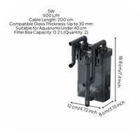Aquarium Surface Skimmer Low Water Level Compatible