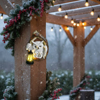 Solar Owl Wall Light Decorative Garden Decor Weatherproof for Yard, Patio