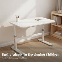 Height Adjustable Kids Desk Child-Focused Design Ergonomic Children's Study Desk Large Desktop Student Workstation for Students, Bedroom