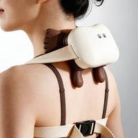 Rechargeable Neck and Shoulder Massager Cordless Heated Neck Massager Portable Massage Device with Heat Compact for Office Workers, Home Relaxation, Travel